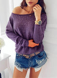 Women's Lazy Shoulder Long sleeve Top - vmlfashion-com