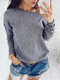 Women's Lazy Shoulder Long sleeve Top - vmlfashion-com