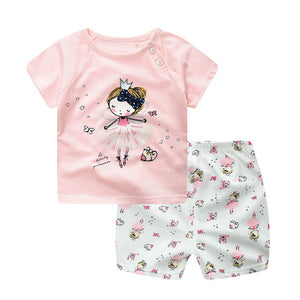 Baby Boys Clothes Sets Spring Summer Fashion Leisure Lion T-shirt + Navy Shorts Newborn Baby Girl Clothes Kids Bebes Suit - vmlfashion-com