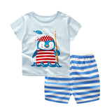 Baby Boys Clothes Sets Spring Summer Fashion Leisure Lion T-shirt + Navy Shorts Newborn Baby Girl Clothes Kids Bebes Suit - vmlfashion-com