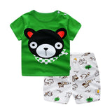 Baby Boys Clothes Sets Spring Summer Fashion Leisure Lion T-shirt + Navy Shorts Newborn Baby Girl Clothes Kids Bebes Suit - vmlfashion-com