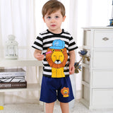 Baby Boys Clothes Sets Spring Summer Fashion Leisure Lion T-shirt + Navy Shorts Newborn Baby Girl Clothes Kids Bebes Suit - vmlfashion-com