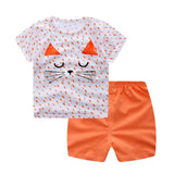 Baby Boys Clothes Sets Spring Summer Fashion Leisure Lion T-shirt + Navy Shorts Newborn Baby Girl Clothes Kids Bebes Suit - vmlfashion-com