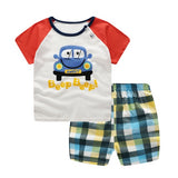 Baby Boys Clothes Sets Spring Summer Fashion Leisure Lion T-shirt + Navy Shorts Newborn Baby Girl Clothes Kids Bebes Suit - vmlfashion-com