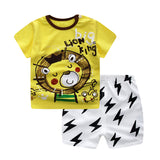 Baby Boys Clothes Sets Spring Summer Fashion Leisure Lion T-shirt + Navy Shorts Newborn Baby Girl Clothes Kids Bebes Suit - vmlfashion-com