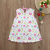 Baby Dress Toddler Cute Flower Baby Summer Soft Cotton Clothes  Children  Dress  Dot Striped Tees Dress T-Shirt Vest Dress - vmlfashion-com