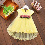 Baby Girl Floral Princess Dress Summer Toddler Infant Girls Sleeveless Mesh Round Neck Tutu Dresses Kids Birthday Party Clothes - vmlfashion-com