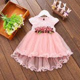 Baby Girl Floral Princess Dress Summer Toddler Infant Girls Sleeveless Mesh Round Neck Tutu Dresses Kids Birthday Party Clothes - vmlfashion-com