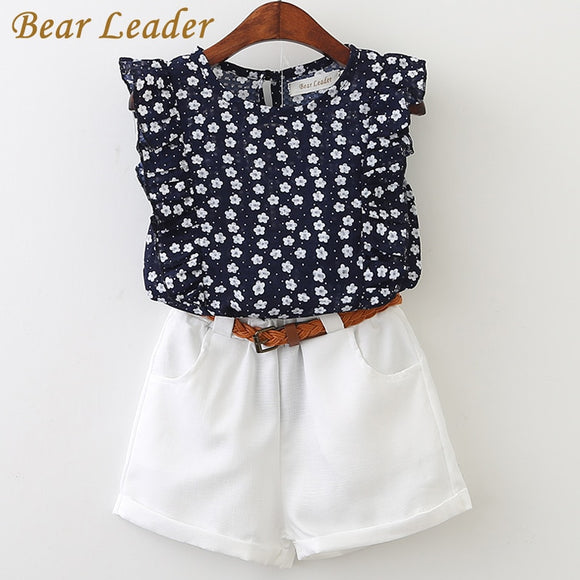 Bear Leader 2019 New Summer Casual Children Sets Flowers Blue T-shirt+  Pants Girls Clothing Sets Kids Summer Suit For 3-7 Years - vmlfashion-com