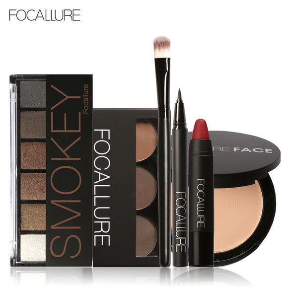 COUPON Focallure Makeup Tool Kit for Daily use with Sexy Matte Lipstick Beauty Eyeshadow Eyebrow Eyeliner Pen with Brush in set MAKEUP KIT - vmlfashion-com