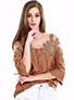 Women's Tops White with a Pastel Print Long Sleeves - vmlfashion-com