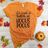 Casual Print Womens Letter T-shirts It's Just A Bunch of Hocus Pocus Tee Top Tee Shirt Women Halloween Pumpkin  Tshirt T Tops - vmlfashion-com