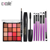 Cocute Makeup Tool Kit 4 PCS Including Makeup Brushes Eyeshadow Eyebrow Pen Mascara and Highlighter Shimmer Stick for girl gift - vmlfashion-com