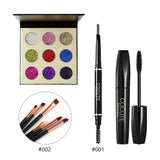 Cocute Makeup Tool Kit 4 PCS Including Makeup Brushes Eyeshadow Eyebrow Pen Mascara and Highlighter Shimmer Stick for girl gift - vmlfashion-com