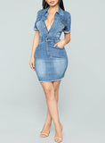 Women Denim hard Dress - vmlfashion-com