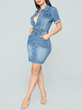 Women Denim hard Dress - vmlfashion-com