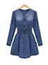 Denim Mini Dress Faded Blue Smocking Dress for Party - vmlfashion-com