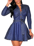 Women Denim hard Dress - vmlfashion-com