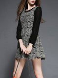 Women Black Lace Dress - vmlfashion-com