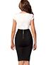 Women's Empire Waist Dress Lace Waist Area White Black Short Sleeves Dress - vmlfashion-com