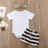 Emmababy Toddler Baby Boys Casual Romper T-Shirt Tops+Mini Bow Shorts+Headband 3Pcs Set Kids Clothes Outfits - vmlfashion-com