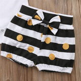 Emmababy Toddler Baby Boys Casual Romper T-Shirt Tops+Mini Bow Shorts+Headband 3Pcs Set Kids Clothes Outfits - vmlfashion-com