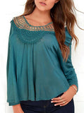 Women's Lace Neckline Casual Top - vmlfashion-com