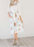 Women's Floral Printed Sash Tie Packet Long Sleeve Dress - vmlfashion-com