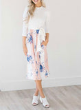 Women's Floral Printed Sash Tie Packet Long Sleeve Dress - vmlfashion-com