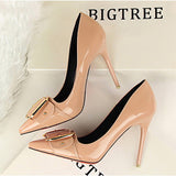 Women's Stiletto Heels Buckle Trim Pointed Toes High Heels - vmlfashion-com