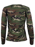 Women's Laced Up Camo long Sleeve Top - vmlfashion-com