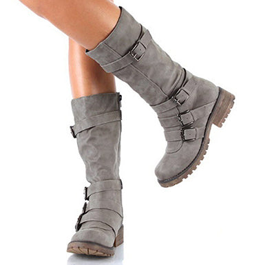 Women's Strappy Goth Style Boots Zipper Fit Zipperals Boots - vmlfashion-com