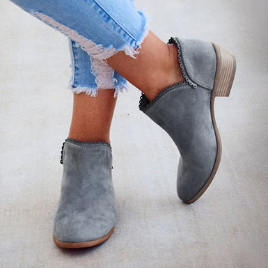 Women's Slip On Bootie Chunky Heels - vmlfashion-com