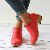 Women's Slip On Bootie Chunky Heels - vmlfashion-com