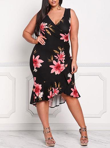 Women's Sleeveless Flower Cocktail Dress - vmlfashion-com