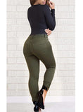 Women Army Green Jeans - vmlfashion-com