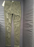 Women Army Green Jeans - vmlfashion-com