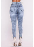 Women's High Rise Damaged Blue Jeans - vmlfashion-com