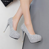 Women's Glitter High Heels 5" Heels - vmlfashion-com