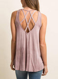 Women's Crisscross Strap Sleeveless Tank Top - vmlfashion-com