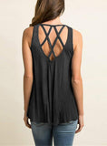 Women's Crisscross Strap Sleeveless Tank Top - vmlfashion-com