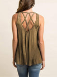 Women's Crisscross Strap Sleeveless Tank Top - vmlfashion-com