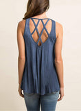 Women's Crisscross Strap Sleeveless Tank Top - vmlfashion-com