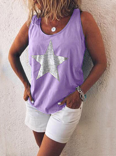 Women's Silver Star Sleeveless Tank - vmlfashion-com