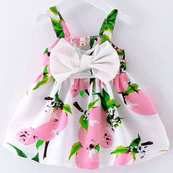 Hot 2018 Sale Sleeveless Big Bow Cute Multicolour Summer New Girl Clothes Stripes Sleeves Sling Sweet Baby Dress Birthday Dresse - vmlfashion-com