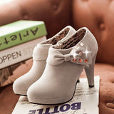 Women's 3.5" Decorative Bows High Heeled Booties - vmlfashion-com