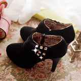 Women's 3.5" Decorative Bows High Heeled Booties - vmlfashion-com