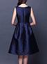 Women's Knee Legth Navy Blue Dress Bright Red Rose Skirt - vmlfashion-com