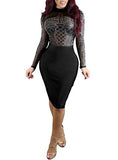 Women Sexy Black Dress  Long Sleeves - vmlfashion-com