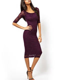 Womens Sexy Black Lace Sleeves Shoprt Dress - vmlfashion-com